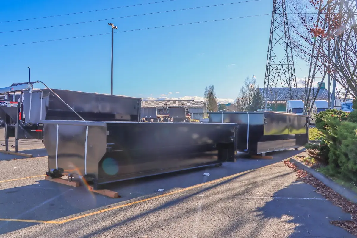 Roll-off dumpster ready for waste disposal at job site for Cleanout Dumpster Rental in Beacon Falls